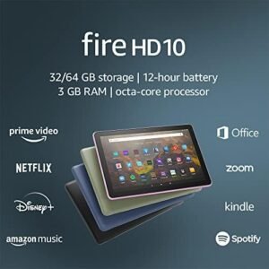Certified Refurbished Fire HD 10 tablet, 10.1", 1080p Full HD, 32 GB, (2021 release), Black - Power Adapter Included