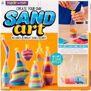 Made By Me Create Your Own Sand Art by Horizon Group Usa, DIY Kit Includes 4 Sand Bottles & 2 Pendent Bottles with 8 Bright Colors, Designing Tool & More. Multicolored