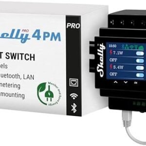 Shelly Pro 4PM | Wi-Fi, LAN & Bluetooth 4 Channel Smart Relay with Power Metering | Home Automation | Compatible with Alexa & Google Home | iOS Android App| Remote Appliances Control and Monitoring