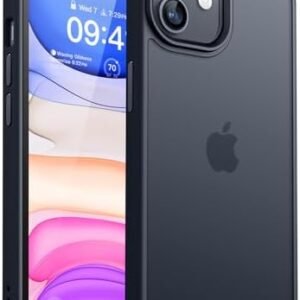 CANSHN Matte Designed for iPhone 11 Case [Square Edges] [Silky Smooth Touch] [Military Grade Drop Protection] Translucent Hard Back Shockproof Protective Phone Case for iPhone 11 6.1 inch - Black