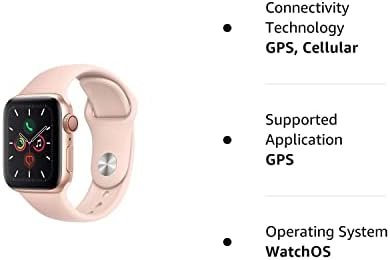Apple Watch Series 5 (GPS + Cellular, 40MM) - Gold Aluminum Case with Pink Sport Band (Renewed) - Image 7