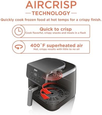 Ninja Air Fryer Pro 4-in-1 with 5 QT Capacity, Air Fry, Roast, Reheat, Dehydrate, Air Crisp Technology with 400F for hot, crispy results in just minutes, Nonstick Basket & Crisper Plate, Grey, AF141 - Image 2
