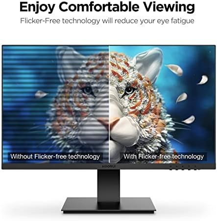 KOORUI 24 Inch Computer Monitor, FHD 1920 x 1080p Office PC Monitor Display 75Hz, HDMI, VGA, VESA Mountable, Frameless, Eye Protection and Ergonomic Tilt Adjustment, Black - Image 3