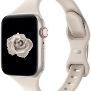 Acrbiutu Bands Compatible with Apple Watch 38mm 40mm 41mm 42mm 44mm 45mm 49mm, Slim Thin Narrow Replacement Soft Silicone Sport Strap Wristbands for iWatch Series 9/8/7/6/5/4/3/2/1 Ultra SE Women Men