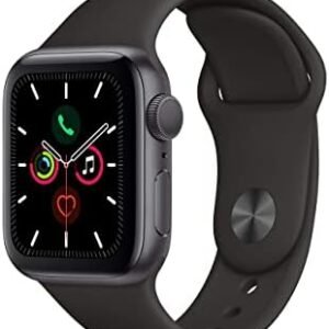 Apple Watch Series 5 (GPS, 44MM) - Space Gray Aluminum Case with Black Sport Band (Renewed)