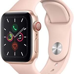 Apple Watch Series 5 (GPS + Cellular, 40MM) - Gold Aluminum Case with Pink Sport Band (Renewed)