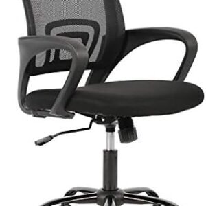 BestOffice Office Chair Ergonomic Cheap Desk Chair Mesh Computer Chair Lumbar Support Modern Executive Adjustable Stool Rolling Swivel Chair for Back Pain (Black)