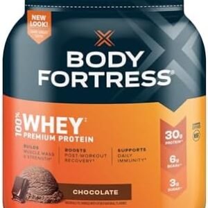 Body Fortress 100% Whey, Premium Protein Powder, Chocolate, 1.78lbs (Packaging May Vary)