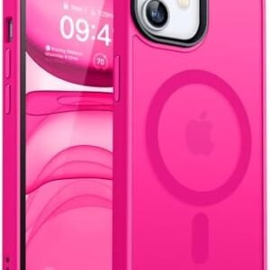 CANSHN Magnetic Designed for iPhone 11 Case [Compatible with Magsafe] [Translucent Matte] Slim Thin Shockproof Protective Bumper Cover Phone Case for iPhone 11 6.1 Inch - Hot Pink