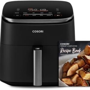 COSORI Air Fryer TurboBlaze 6 Quart Compact Airfryer that Roast, Bake, Proof, 9 Functions, 5 Speeds, Cooks Quickly, 95% Less Oil for Healthier Meals, Varied Recipes, Easy to Clean, Dark Gray