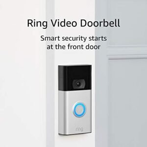 Certified Refurbished Ring Video Doorbell – 1080p HD video, improved motion detection, easy installation – Satin Nickel