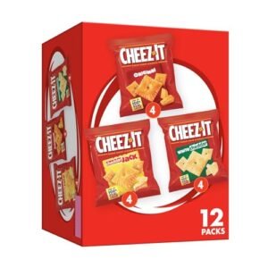 Cheez-It Cheese Crackers, Baked Snack Crackers, Lunch Snacks, Variety Pack, 12.1oz Box (12 Packs)