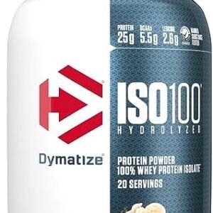 Dymatize ISO100 Hydrolyzed Protein Powder, 100% Whey Isolate Protein, 25g of Protein, 5.5g BCAAs, Gluten Free, Fast Absorbing, Easy Digesting, Gourmet Vanilla, 20 Servings