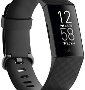 Fitbit Charge 4 Fitness and Activity Tracker with Built-in GPS, Heart Rate, Sleep & Swim Tracking, Black/Black, One Size (S &L Bands Included)