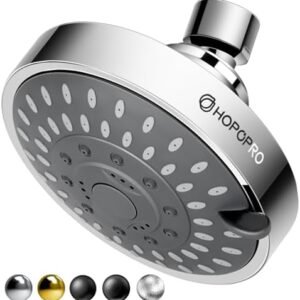 HOPOPRO 5-Mode High Pressure Shower Head - Consumer Reports, The Washington Post, NBC News, TODAY TV Show Recommended - 4.1 Inch High Flow Fixed Showerheads Bathroom Rain Showerhead for Low Pressure