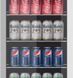 Honeywell Beverage Refrigerator and Cooler, 115 Can Mini Fridge with Glass Door for Soda Beer or Wine for Office or Bar with Adjustable Removable Shelving