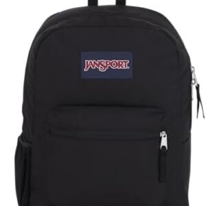 JanSport Cross Town Backpack - Travel, or Work Bookbag with Water Bottle Pocket, Black