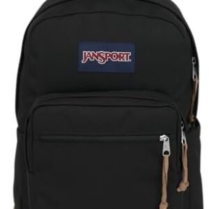 JanSport Right Pack Backpack - Durable Daypack with Padded 15" Laptop Sleeve, Spacious Main Compartment & Integrated Water Bottle Pocket - Black