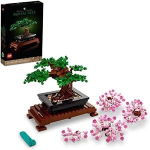 LEGO Icons Bonsai Tree Building Set, Features Cherry Blossom Flowers, DIY Plant Model for Adults, Creative Gift for Home Décor and Office Art, Botanical Collection Design Kit, 10281
