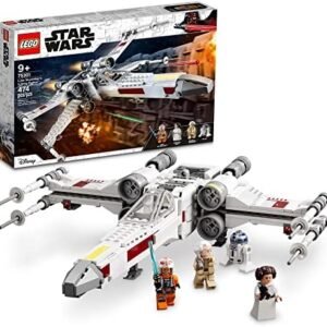 LEGO Star Wars Luke Skywalker's X-Wing Fighter 75301 Building Toy Set - Princess Leia Minifigure, R2-D2 Droid Figure, Jedi Spaceship from The Classic Trilogy Movies, Great Gift for Kids, Boys, Girls