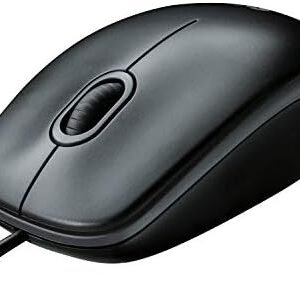 Logitech B100 Corded Mouse, Wired USB Mouse for Computers and Laptops, Right or Left Hand Use - Black
