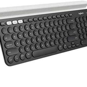 Logitech K780 Multi-Device Wireless Keyboard for Computer, Phone and Tablet – FLOW Cross-Computer Control Compatible - Speckles, White