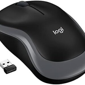 Logitech M185 Wireless Mouse, 2.4GHz with USB Mini Receiver, 12-Month Battery Life, 1000 DPI Optical Tracking, Ambidextrous PC/Mac/Laptop - Swift Gray