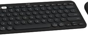 Logitech Pebble 2 Combo, Wireless Keyboard and Mouse, Quiet and Portable, Customizable, Logi Bolt, Bluetooth, Easy-Switch for Windows, macOS, iPadOS, Chrome - Black