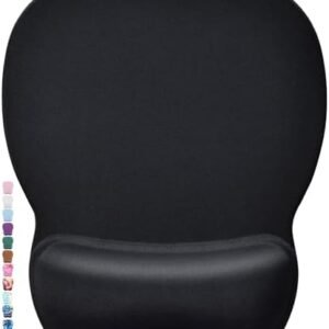 MROCO Ergonomic Mouse Pad with Gel Wrist Support, Comfortable Mousepad with Smooth Wrist Rest Surface and Non-Slip PU Base for Pain Relief, Computer, Laptop, Office & Home, 9.4 x 8.1 in, Black