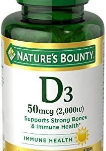 Nature's Bounty Vitamin D, Immune Support, Vitamin Supplement, 2000 IU, 50 mcg, Softgels, 350 Ct