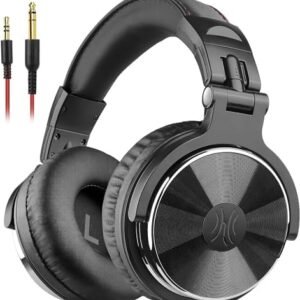 OneOdio Wired Over Ear Headphones Studio Monitor & Mixing DJ Stereo Headsets with 50mm Neodymium Drivers and 1/4 to 3.5mm Jack for AMP Computer Recording Podcast Keyboard Guitar Laptop - Black