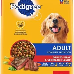 Pedigree Complete Nutrition Adult Dry Dog Food Grilled Steak & Vegetable Flavor Dog Kibble, 30 lb. Bag