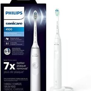 Philips Sonicare 4100 Power Toothbrush, Rechargeable Electric Toothbrush with Pressure Sensor, White HX3681/23