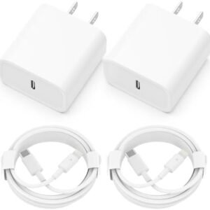 Phone Charger [MFi Certified] 2 Pack 20W PD USB C Wall Fast Charger Adapter with 2 Pack 6FT Type C to Lightning Cable Compatible for iPhone 14 13 12 11 Pro Max XR XS X,iPad