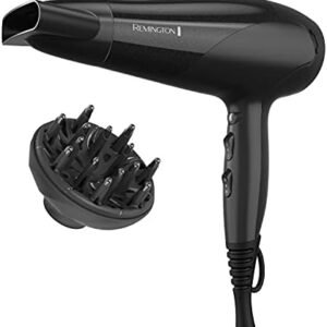 Remington Damage Protection Hair Dryer with Ceramic + Ionic + Tourmaline Technology, Black, 3 Piece Set