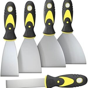 Rerdeim 5Pcs Putty Knife, Set, 1" 2" 3" 4" 5" Scraper, Spackle Knife, Paint Scraper, Scraper Tool, No Rusting, Perfect For Repairing Drywall, Removing Wallpaper, Mud, Plaster Scraping