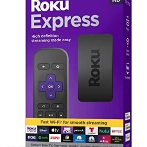 Roku Express | HD Roku Streaming Device with Standard Remote (no TV controls), Free & Live TV