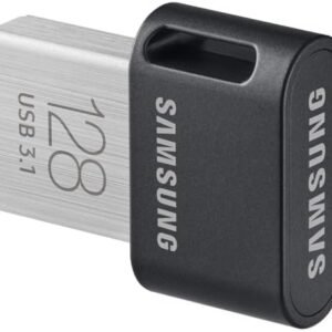 SAMSUNG FIT Plus 3.1 USB Flash Drive, 128GB, 400MB/s, Plug In and Stay, Storage Expansion for Laptop, Tablet, Smart TV, Car Audio System, Gaming Console, MUF-128AB/AM,Gunmetal Gray