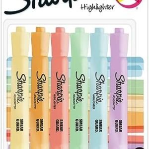SHARPIE® Tank-Style Highlighters, Chisel Tip, Mild Pastel Barrels, Mild Pastel Inks, Pack Of 6 Highlighters