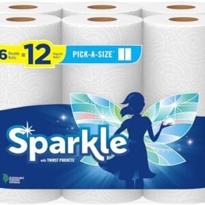 Sparkle® Pick-A-Size® Paper Towels, 6 Double Rolls = 12 Regular Rolls