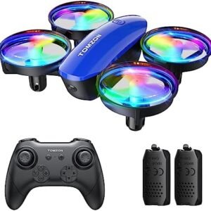 TOMZON A23 Mini Drone for Kids and Beginners, RC Toy Drone with Throw to Go, Easy to Learn, Auto-rotation, 3D Flips, Circle Fly, Headless Mode, 2 Batteries, Gift for Boys and Girls, Blue