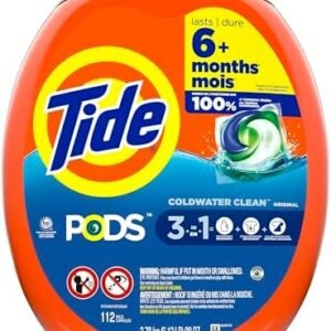 Tide PODS Laundry Detergent Coldwater Clean Original Scent,3 in 1 , 112 count, 6.12Lb