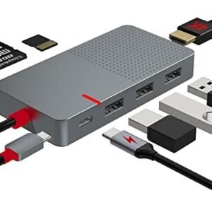 USB C Hub Multiport Adapter, 7 in 1 USB C Dongle Laptop Docking Station with 4K HDMI, 3Ports USB 3.0, TF/SD, 100W PD Charger, Powered USB Hub for MacBook Pro Air HP XPS Steam Deck Dell Lenovo