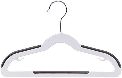 Amazon Basics Plastic Kids Clothes Hangers With Non-Slip Pad, 30-Pack, White and Black, 12.8" W x 8" H x 0.3" D - Image 2