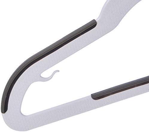 Amazon Basics Plastic Kids Clothes Hangers With Non-Slip Pad, 30-Pack, White and Black, 12.8" W x 8" H x 0.3" D - Image 3