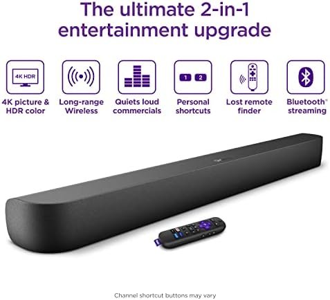 Roku Streambar Pro | 4K HDR Streaming Device & Cinematic Roku Soundbar All In One, Roku Voice Remote, Free & Live TV,Black - Image 2