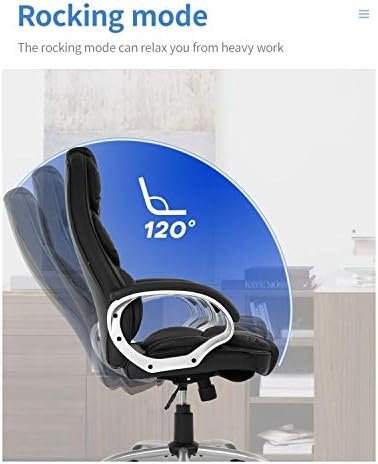 FDW Office Chair Computer High Back Adjustable Ergonomic Desk Chair Executive PU Leather Swivel Task Chair with Armrests Lumbar Support (Black) - Image 5
