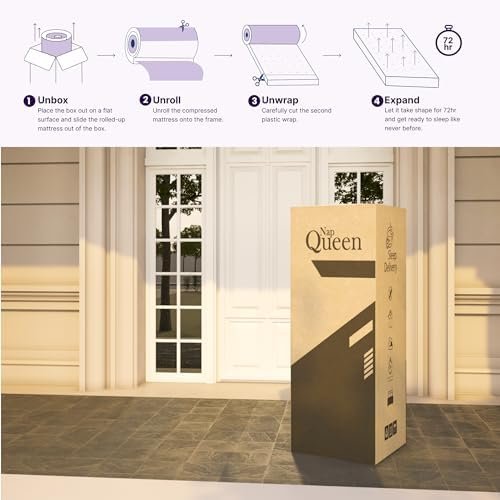 NapQueen 8 Inch Innerspring Twin Size Medium Firm Memory Foam Mattress, Bed in a Box, White - Image 6