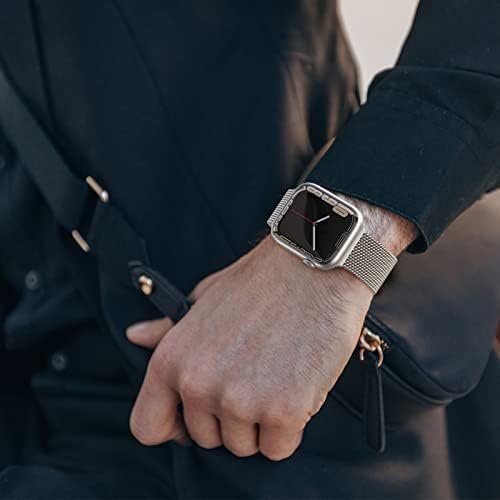 Marge Plus Compatible with Apple Watch Band Series 9, Ultra 2, SE, Ultra 8 7 6 5 4 3 2 1 38mm 40mm 41mm 42mm 44mm 45mm 49mm Women and Men, Stainless Steel Mesh Loop Magnetic Clasp Replacement for - Image 7