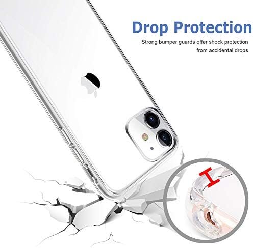 TENOC Phone Case Compatible with iPhone 11, Clear Case Shockproof Protective Bumper Slim Cover for 6.1 Inch - Image 3